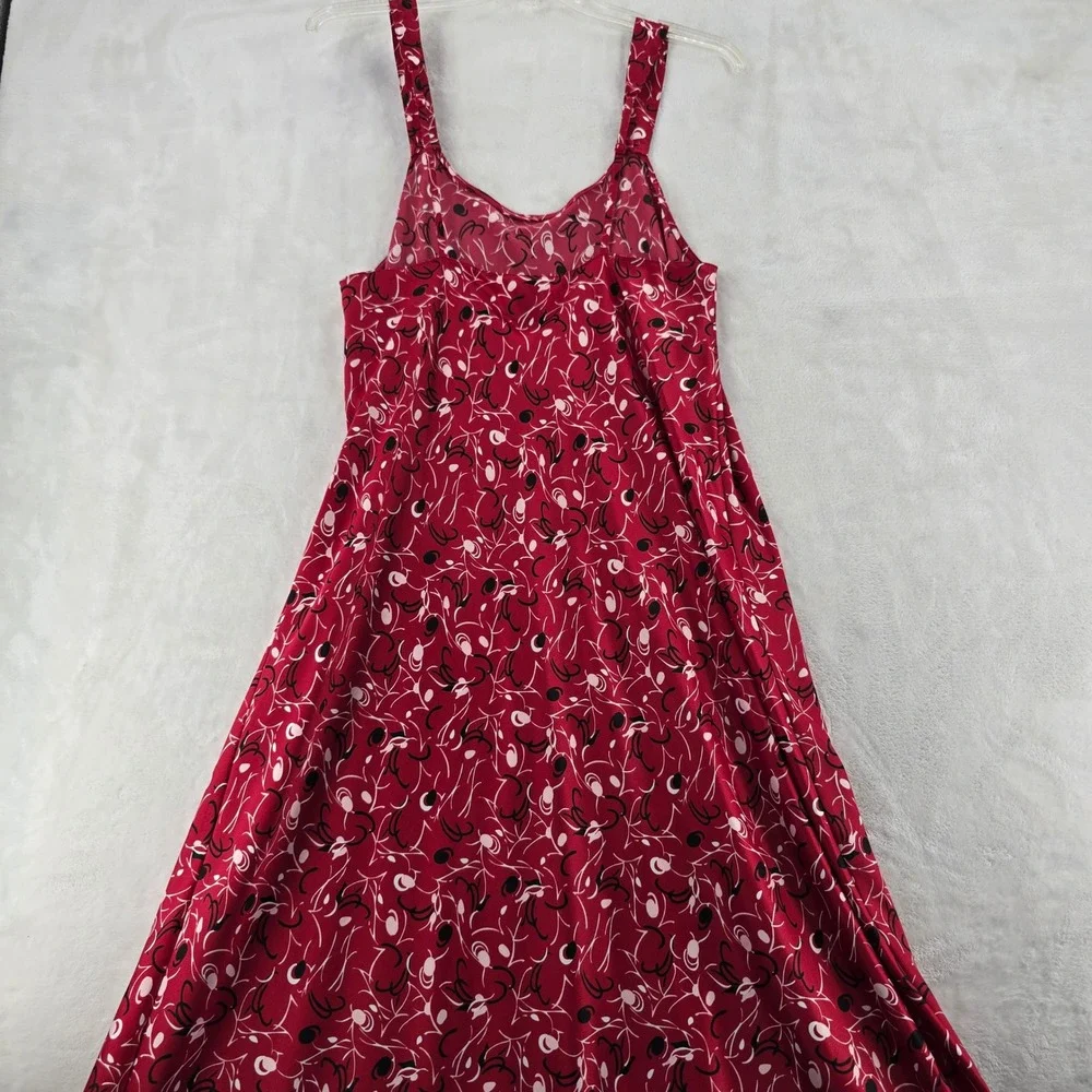 Cabernet Robe Nightgown Set Womens M Red Black White Abstract Floral 2 Piece